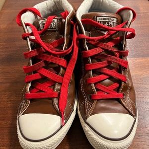 Converse Brown Leather high tops men's US 9.5, Eur 43